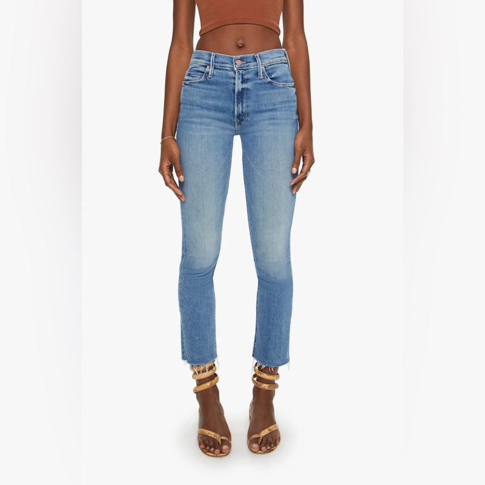 MOTHER Mid Rise Dazzler Ankle Fray, Riding the Cliffside; size 29